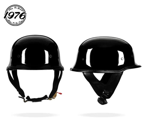 Black Half Face Soldier Motorcycle Helmet