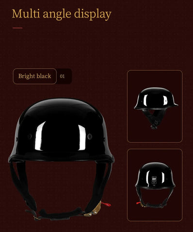 Matte Black Half Face Soldier Motorcycle Helmet