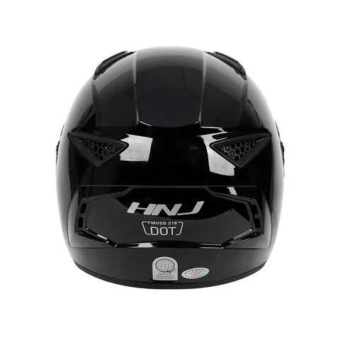 Black HNJ Motorcycle Helmet with Black Visor