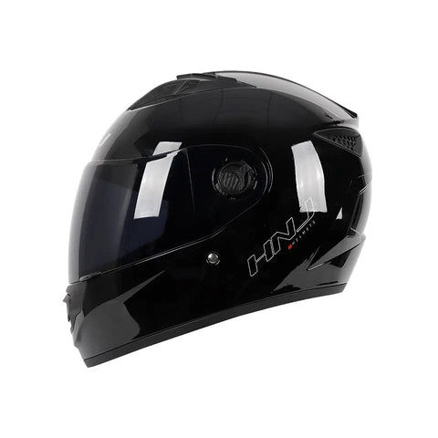 Black HNJ Motorcycle Helmet with Black Visor