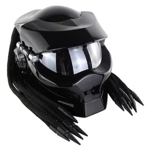 Black Predator HNJ Motorcycle Helmet