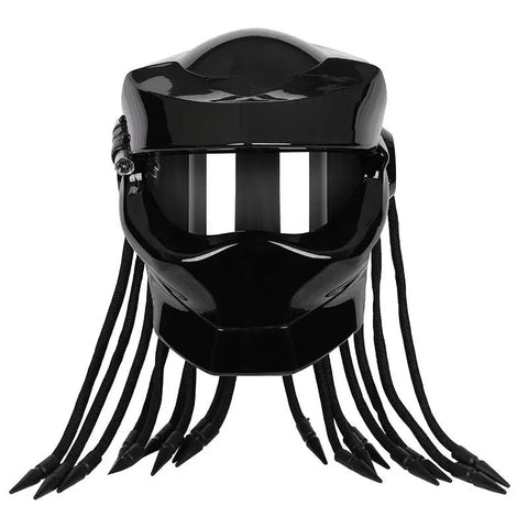 Black Predator HNJ Motorcycle Helmet