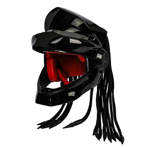 Black, Red & Green Predator HNJ Motorcycle Helmet