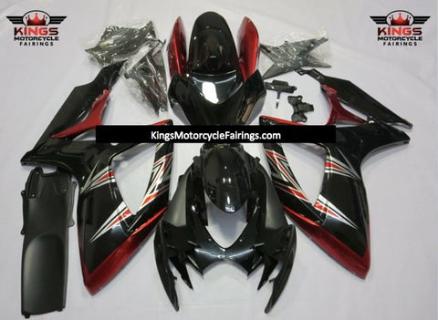 Suzuki GSXR750 (2006-2007) Black, Candy Red & Silver Fairings