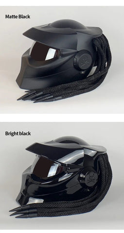 Black, Blue & Green Predator HNJ Motorcycle Helmet