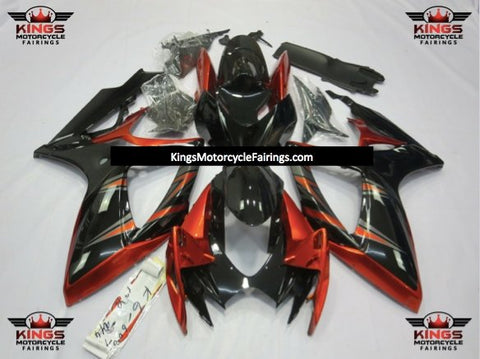 Suzuki GSXR750 (2006-2007) Black, Orange & Silver Fairings