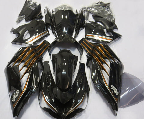 Fairing kit for a Kawasaki Ninja ZX14R (2012-2021) Black, Orange & Silver