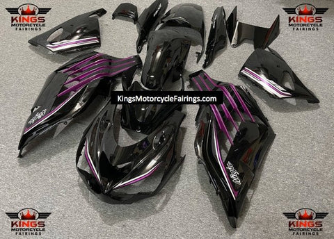 Fairing kit for a Kawasaki Ninja ZX14R (2012-2021) Black, Pink & Silver