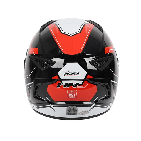 Black & Red HNJ Motorcycle Helmet with Clear Visor