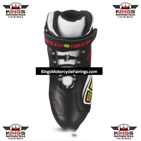 Black, Red, White & Yellow Riding Tribe Motorcycle Short Boots