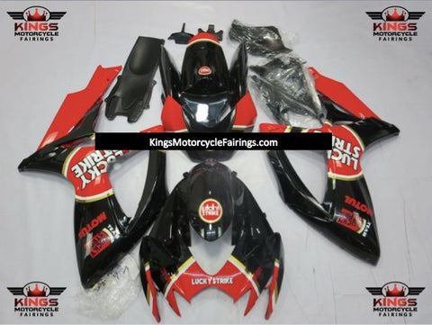 Suzuki GSXR750 (2006-2007) Black, Red & Gold Lucky Strike Fairings