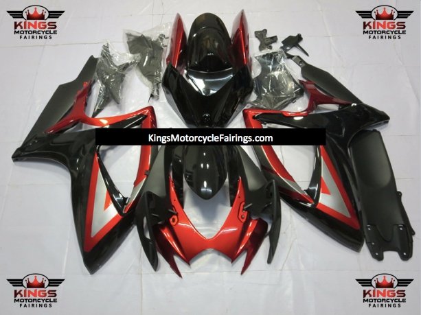 Suzuki GSXR750 (2006-2007) Black, Red & Silver Fairings