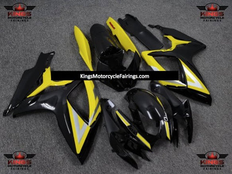 Suzuki GSXR750 (2006-2007) Black, Silver & Yellow Fairings