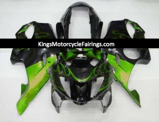 Honda CBR600F4 (1999-2000) Black & Green Flame Fairings