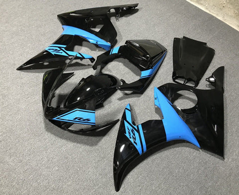 Yamaha YZF-R6 (2003-2004) Black & Light Blue Fairings