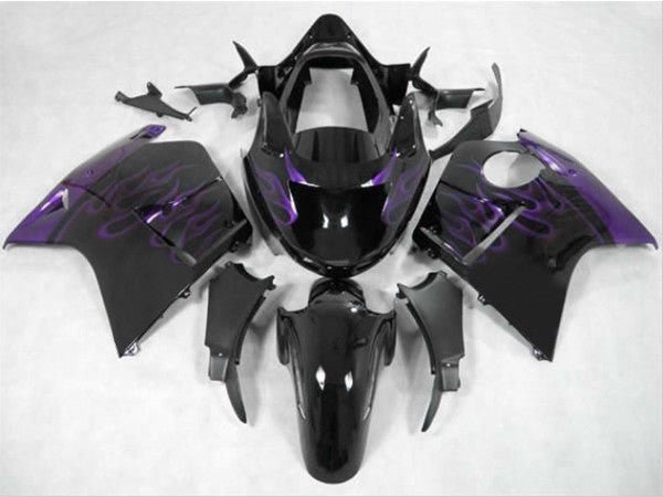 HONDA CBR1100XX Super Blackbird (1996-2007) Black & Dark Purple Flame Fairings