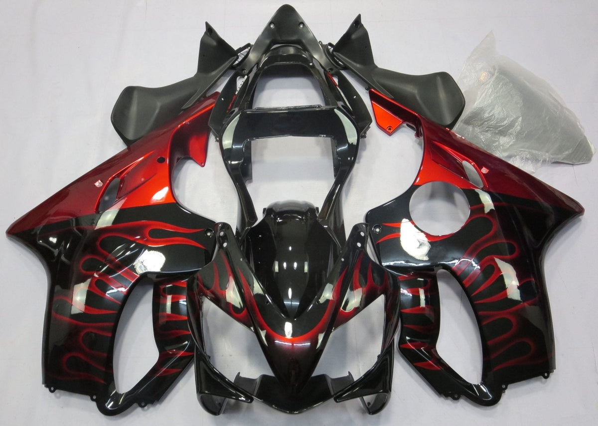 Honda CBR600F4i (2001-2003) Black & Red Flame Fairings