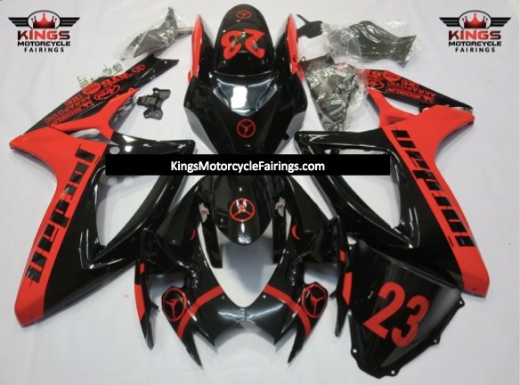 Suzuki GSXR750 (2006-2007) Black & Red Jordan 23 Fairings