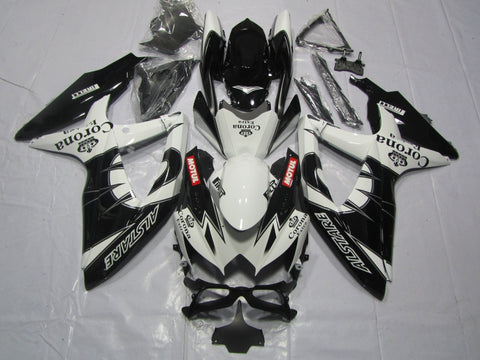 Suzuki GSXR600 (2008-2010) Black & White Corona Fairings