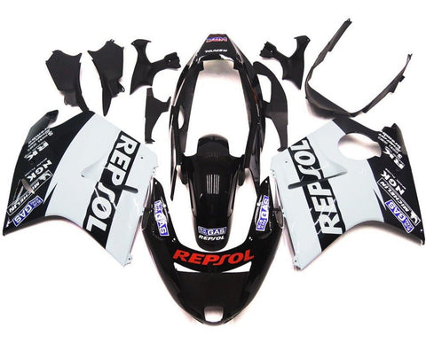 HONDA CBR1100XX Super Blackbird (1996-2007) Black & White Repsol Fairings