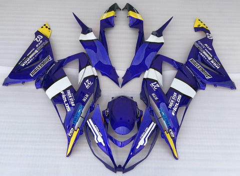 Fairing kit for a Kawasaki ZX6R 636 (2013-2018) Blue, White, Black & Yellow