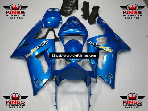 Fairing kit for a Kawasaki ZX6R 636 (2003-2004) Light Blue, Black & Yellow