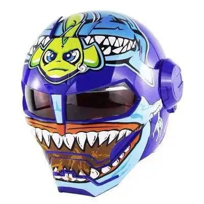 Blue Shark Iron Man Motorcycle Helmet