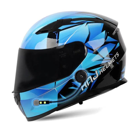 Blue & Black Edge HNJ Motorcycle Helmet