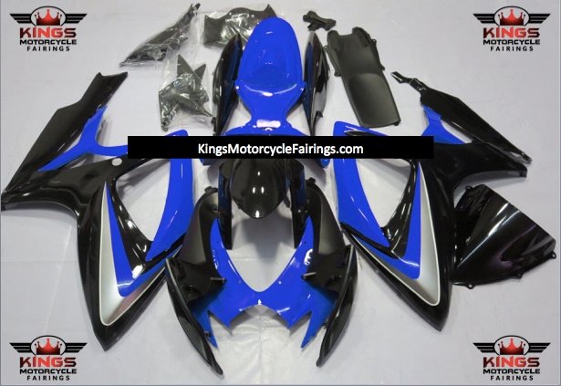 Suzuki GSXR750 (2006-2007) Black, Blue & Silver Fairings