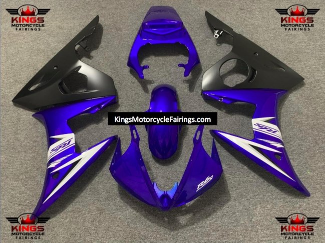 Yamaha YZF-R6 (2003-2004) Blue, Matte Black & White Fairings