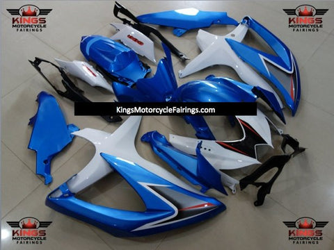 Suzuki GSXR600 (2008-2010) Blue, White, Gray & Red Fairings