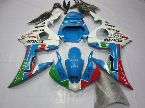 Yamaha YZF-R6 (2003-2004) Blue, White, Red & Green Fairings