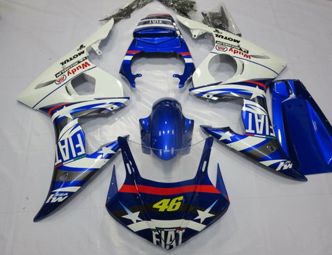 Yamaha YZF-R6 (2003-2004) Blue, White & Red Fiat Star Fairings