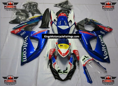 Suzuki GSXR1000 (2009-2016) Blue, White & Red Voltcom 22 Fairings