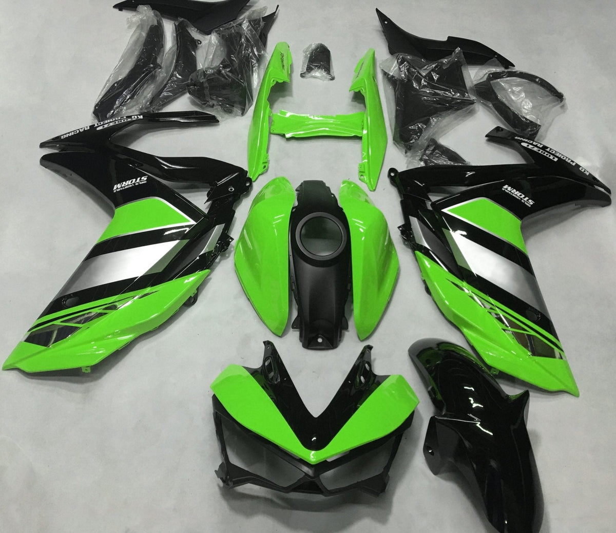 Yamaha YZF-R3 (2015-2018) Green, Black & Silver Fairings