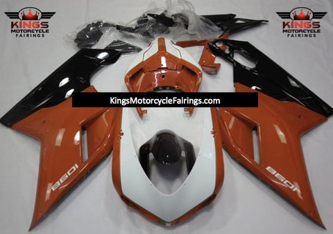 Ducati 1198 (2007-2012) White, Orange Brown and Black Fairings