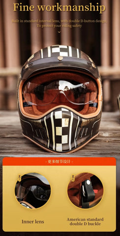 Brown Retro Beasley Motorcycle Helmet