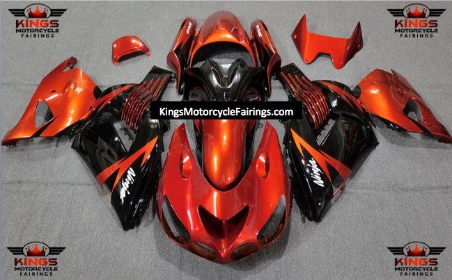 Fairing kit for a Kawasaki Ninja ZX14R (2006-2011) Burnt Orange & Black