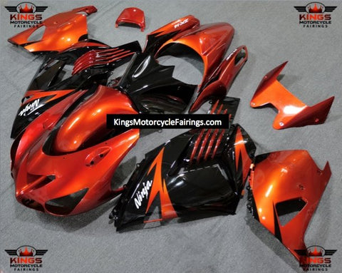 Fairing kit for a Kawasaki Ninja ZX14R (2006-2011) Burnt Orange & Black