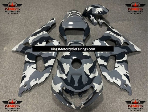 Suzuki GSXR750 (2000-2003) Camouflage Gray, Black & White Fairings