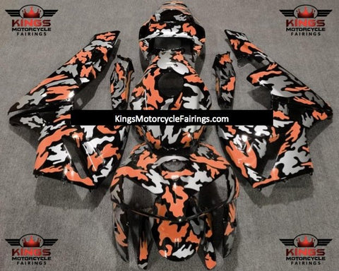 Honda CBR600RR (2005-2006) Black, Silver & Light Orange Camouflage Fairings