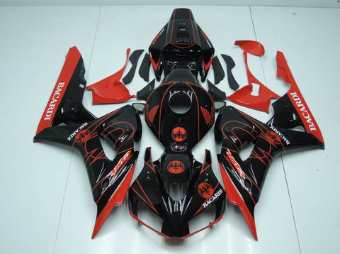 Honda CBR1000RR (2006-2007) Black & Red Bacardi Fairings