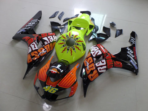 Honda CBR1000RR (2006-2007) Black, Orange, Red, White & Neon Yellow Rossi Fairings