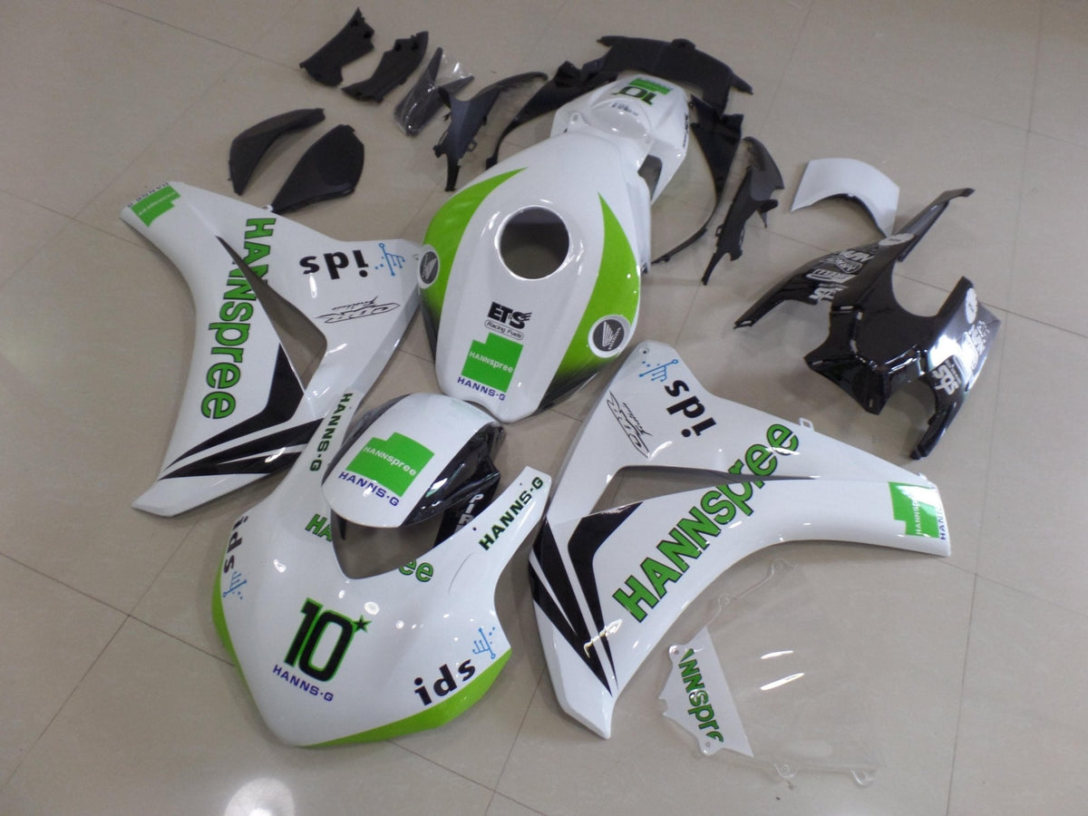 Honda CBR1000RR (2008-2011) White, Green & Black HANNspree Race Fairings