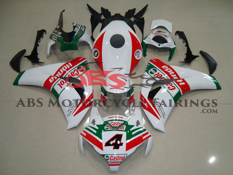 Honda CBR1000RR (2008-2011) White, Red & Green Castrol #4 Fairings