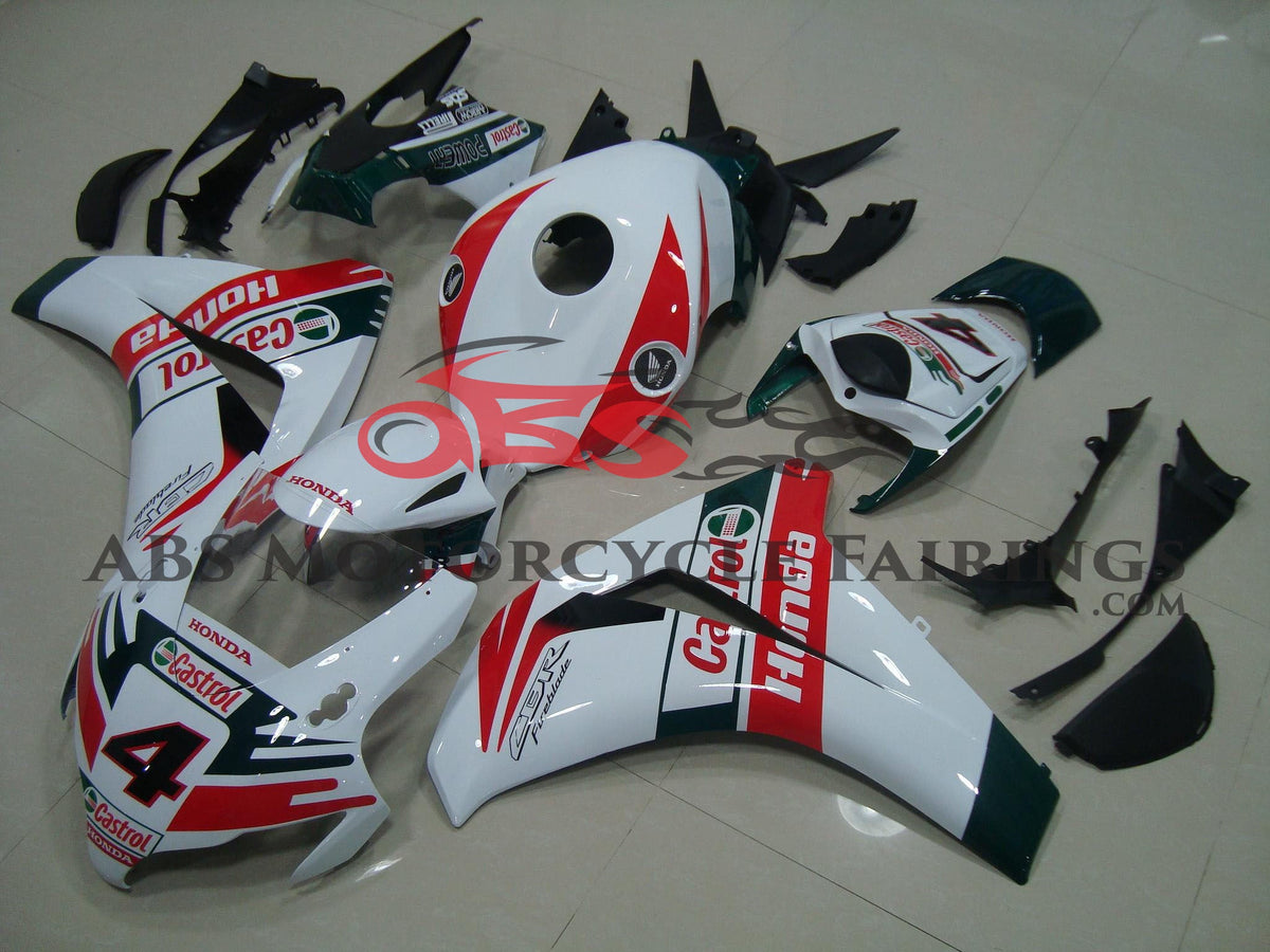 Honda CBR1000RR (2008-2011) White, Dark Green & Red Castrol #4 Fairings