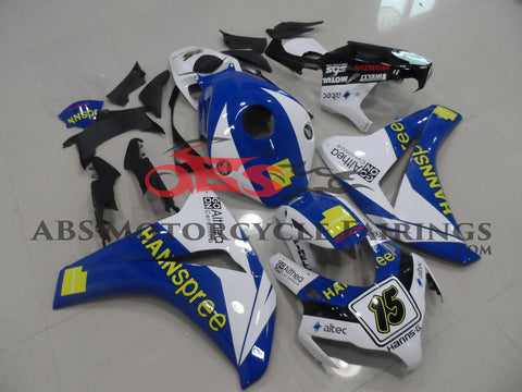 Honda CBR1000RR (2008-2011) White, Blue & Yellow HANNspree Fairings