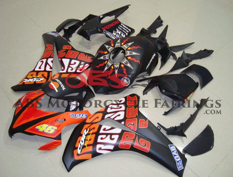 Honda CBR1000RR (2008-2011) Matte Black & Orange ROSSI Fairings