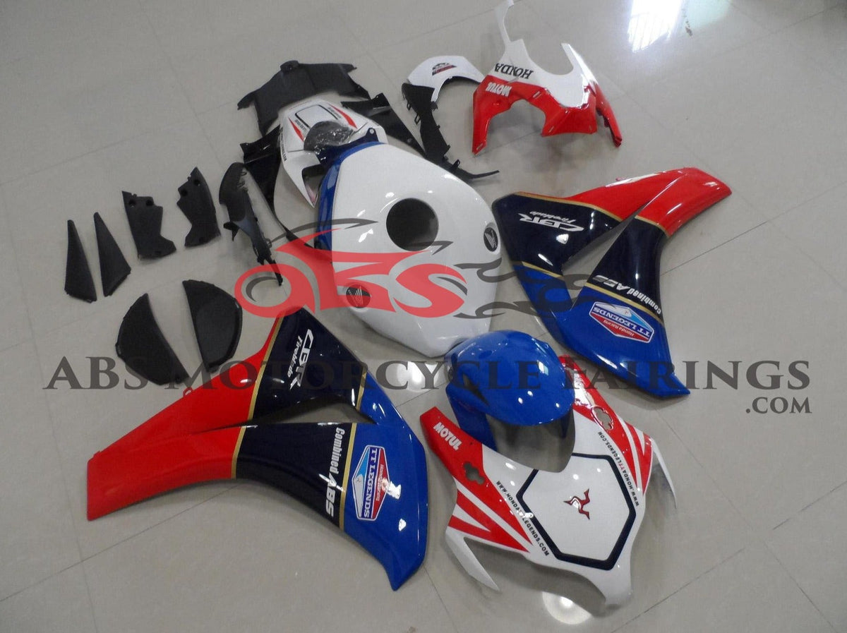 Honda CBR1000RR (2008-2011) White, Blue & Red TT Legends Fairings