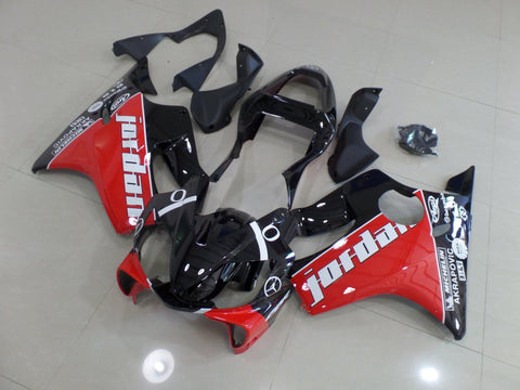 Honda CBR600F4i (2001-2003) Black, Red & White Jordan Fairings